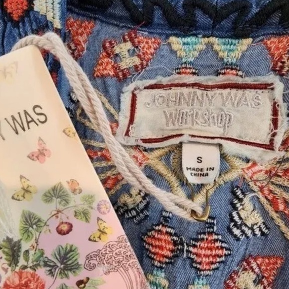 Johnny Was Mareen Heavily Embroidered Chambray Kimono Jacket NWT (Oversized) - Picture 12 of 12